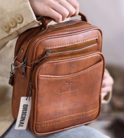 تصویر کیف دوشی مردانه چرم مدل 16450 