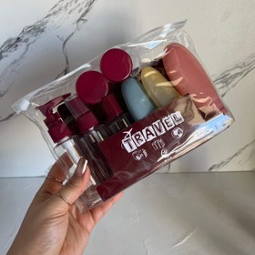 تصویر پک مسافرتی 9 تکه (۶ رنگ جذاب) - زرشکی 9 in 1 travel bottle set WESUNCO