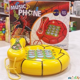 تصویر اسباب بازی تلفن موزیکال و چراغ دار تولید شرکت اسپادان تویز ابعاد 16 در 16 سانت 