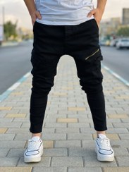 تصویر شلوارلی کارگو ترک مردانه دمپا زیپ دار Turkish men's cargo pants with zipper