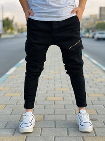 تصویر شلوارلی کارگو ترک مردانه دمپا زیپ دار Turkish men's cargo pants with zipper