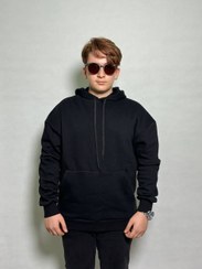 تصویر هودی مردانه دورس 3نخ خار خورده - مشکی / XL Men's hoodie, 3-ply, brushed