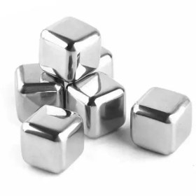 تصویر یخ استیل مکعبی 4 عددی 4-piece steel ice cube