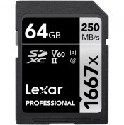 تصویر کارت حافظه لکسار Lexar 64GB Professional 1667x UHS-II SDXC 