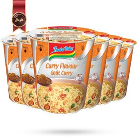 تصویر 6 عدد نودل لیوانی اندومی indomie مدل کاری Curry وزن 60 گرم 