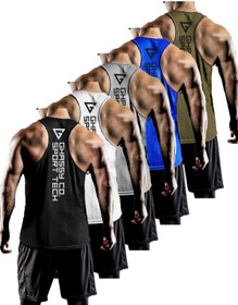 تصویر اتلت ورزشی مردانه 5 تایی Y-back Dry Fit بسته ژیم فیتنس - - Ghassy Co - اورجینال- 712949599 