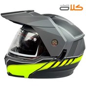 تصویر کلاه کاسکت فک متحرک اندرویی دوحالته عینک دار EK کلاه کاسکت فک متحرک اندرویی دوحالته عینک دار EK