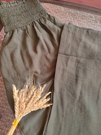 تصویر دامن شلواری نخی پفکی ریزش دار سایز آزاد 