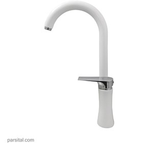 تصویر شیر ظرفشویی نوبل مدل دنیل سفید کروم nobel-faucet-daniel-sink-mixer-white-chrome