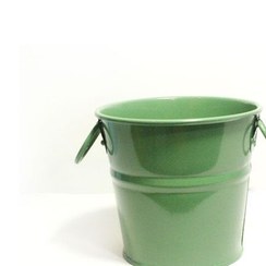 تصویر گلدان فلزی تورینگ گوشواره دار ۱۲ سانتیمتر گالوانیزه 