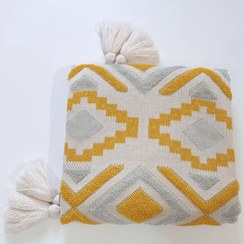 تصویر شال مبل طرح پانچ همراه با دو عدد کوسن نخ اکرلیک ترک 