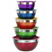 تصویر کاسه استیل یونیک بسته ۲۰ عددی رنگی 