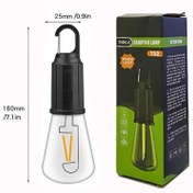 تصویر لامپ شارژی وخورشیدی کمپی فیلامنتی مدل T02 Rechargeable Campy Filament Lamp Model T02
