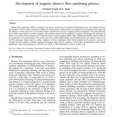 خرید و قیمت دانلود کتاب Development of magneto abrasive flow machining ...
