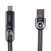 تصویر کابل تبدیل USB به لایتینینگ و MicroUSB و تایپ سی ریمکس مدل Rc_073th به طول 1 متر 