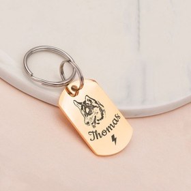 تصویر پلاک بیضی مدل Thomas - 3.5 سانت / 4 حک / طلایی 