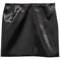 تصویر دامن زنانه ساتن مشکی H&M 