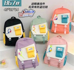 تصویر کوله پشتی فانتزی دخترانه و پسرانه دو قفل پاستیلی خارجی وارداتی (کیف مدرسه) XW کد 867 backpack code 0060