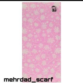 تصویر اسکارف ورزشی نازک صورتی طرح نخل (دستمالسر) scarf