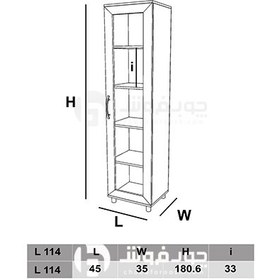 تصویر کمد ویترین دار مدل L114 