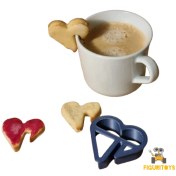 تصویر کاتر کوکی و شیرینی طرح قلب لبه لیوانی 