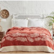 تصویر پتو یک‌نفره کتان ترسکوتا لیف برند karaca home Leaf Terracota Single Cotton Blanket