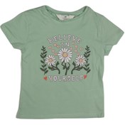 تصویر تیشرت آستین کوتاه h&m طرح گلهای سبز | فروشگاه نام نیکو 