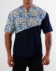 تصویر تی شرت مردانه ترکیب جودون کشی با پارچه قلمکار نقش چوگان 