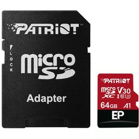 تصویر رم میکرو 64 گیگ پاتریوت Patriot EP A1 V30 U3 C10 90MB/s + خشاب PATRIOT EP A1 V30 U3 C10 90MB/S 64GB MICROSD MEMORY CARD WHTH ADAPTER