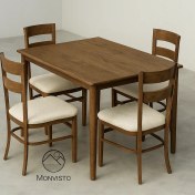 تصویر ست میز و صندلی ناهار خوری چوبی مدل Sera ظرفیت ۴ نفر 