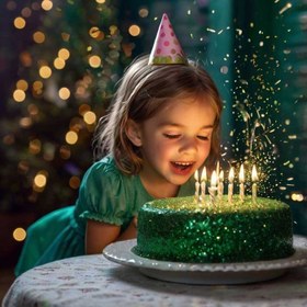 تصویر پودر اکلیل خوراکی سبز تیره - 10 گرم 