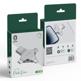 تصویر فلش مموری + مبدل گرین لاین مدل GN4IN1USB64SL ظرفیت 64 گیگابایت 