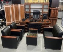 تصویر مبل اداری میز مدیریت صندلی مدیریت با جلو مبلی 