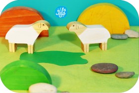 تصویر گوسفند چوبی مزرعه sheep wood