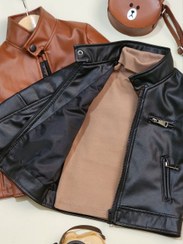 تصویر کت چرم پسرانه - مشکی / اسمال Kote charm pesaraneh