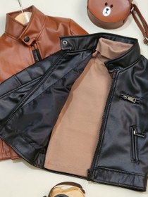 تصویر کت چرم پسرانه - مشکی / اسمال Kote charm pesaraneh