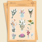 تصویر استیکر گل و گلدون Sticker