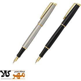 تصویر قلم خودنویس تک مشکی و استیل گیره زرد IPLOMAT مدل SLIP ا IPLOMAT | PEN | SLIP IPLOMAT | PEN | SLIP