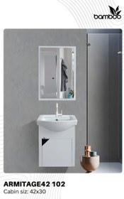 تصویر روشویی کابینتی فول ست کامل بامبو مدل آرمیتاژ کد 42 roshoei kabineti