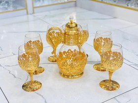 تصویر تنگ و جام طلایی آب طلا کاری شده وارداتی 