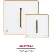 تصویر کلید شاسی زنگ آسیا الکتریک مدل یاقوت سفید زه طلایی 