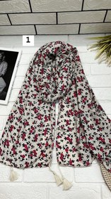 تصویر شال نخی گلدار 