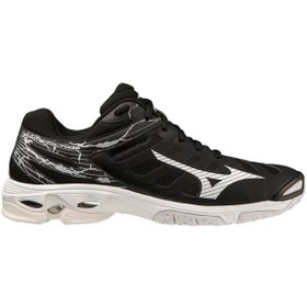 تصویر کفش والیبال مشکی زنانه سیاه V1GA216052 ولتاژ موج Mizuno 