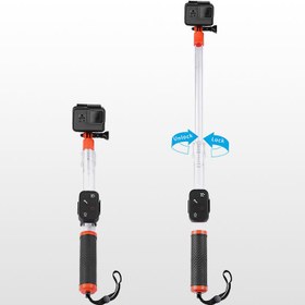 تصویر مونوپاد شناور مخصوص دوربین‌های ورزشی TELESIN Floating Translucent Waterproof Selfie Stick for Action Camera