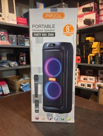 تصویر اسپیکر بلوتوثی پرودا مدل پارتی باکس 2000 PRODA Party Box 2000 Bluetooth Speaker