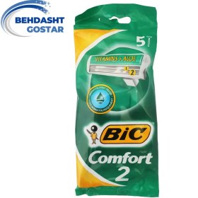 تصویر بیک خود تراش 2 تیغه 5 عددی کامفورت سبز BIC 