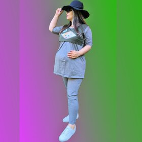 تصویر ست بلوز شلوار بارداری و شیردهی طرح Hi 