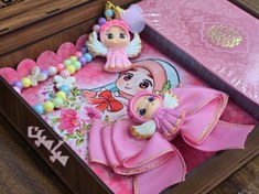 تصویر پک هدیه جشن تکلیف میامین | تنوع طرح و رنگ های مختلف | شامل اقلام جذاب | دارای باکس شیک چوبی | تک و عمده 