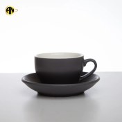 تصویر فنجان قهوه کاپوچینو طوسی مات نیو بن چاینا(شش عدد فنجان ونعلبکی) 