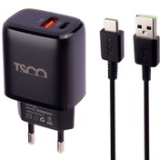 تصویر شارژر دیواری فست شارژ TSCO TTC 65 QC3.0 PD 3A 20W + کابل تایپ سی ا TSCO TTC 65 QC3.0 PD 3A 20W Wall Charger With Type-C Cable TSCO TTC 65 QC3.0 PD 3A 20W Wall Charger With Type-C Cable